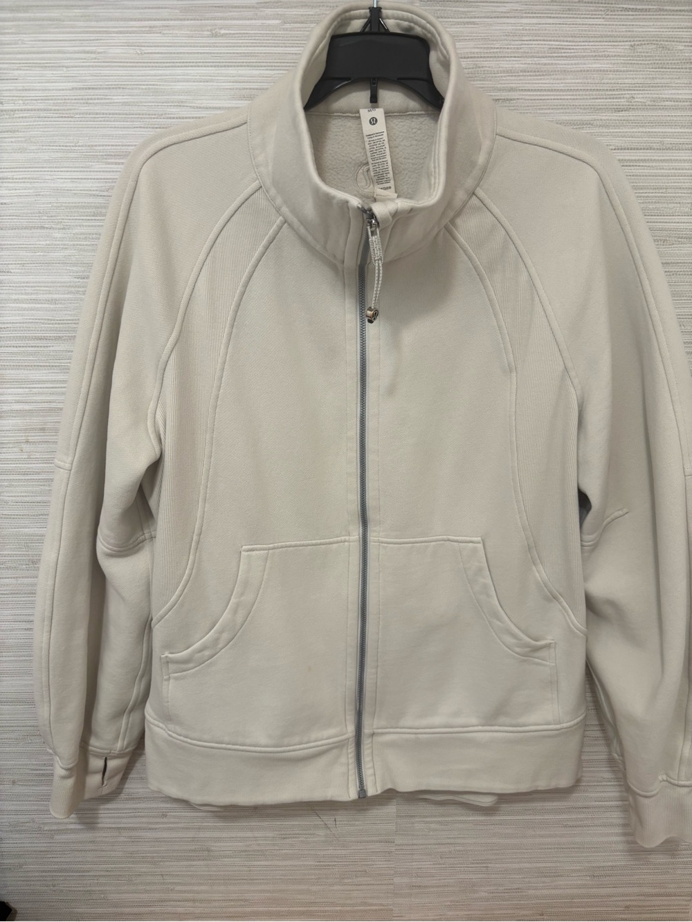 Lululemon scuba oversized funnel neck full-zip medium large cream